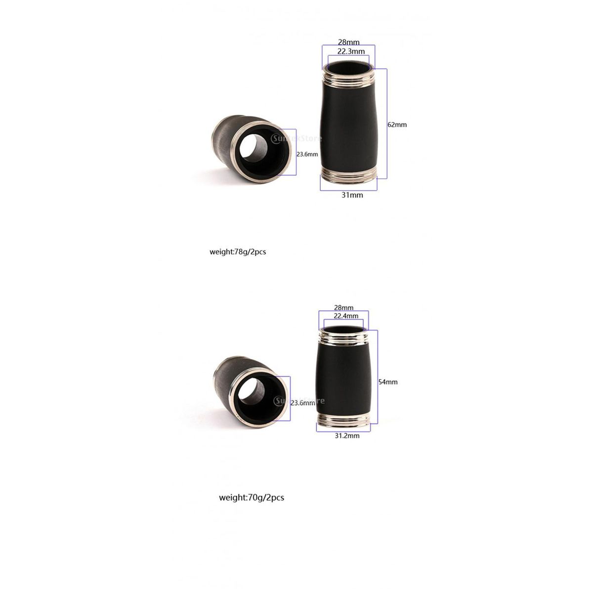 4x Bakelite Clarinet, Tube Tuning, Clarinet Tuning Tube For Musical