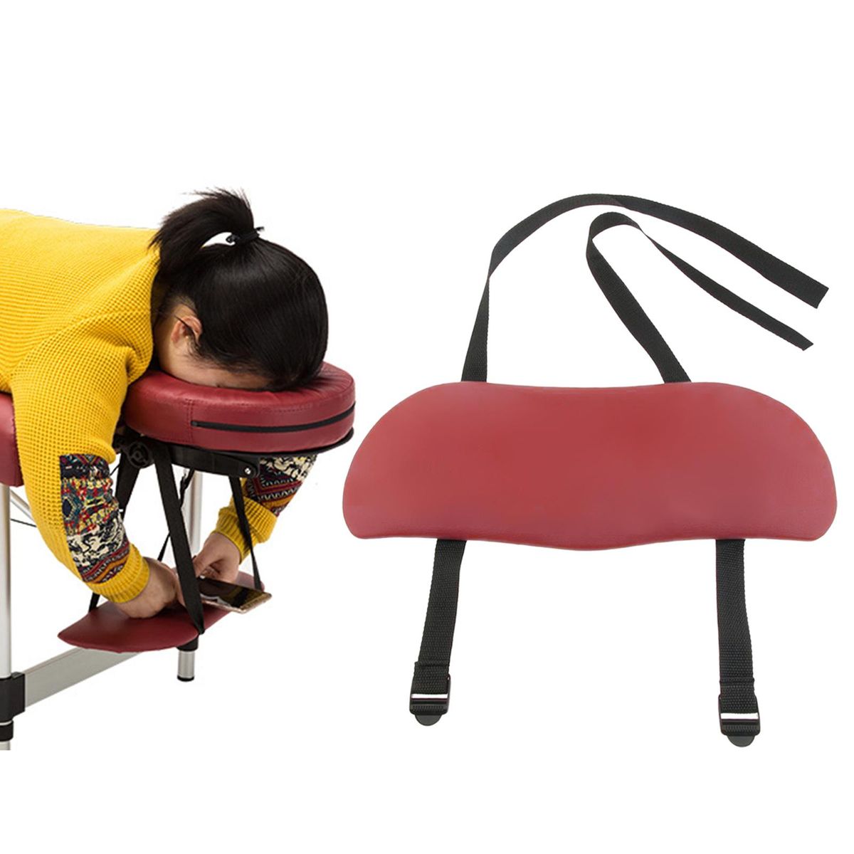 Massage Table Armrest Adjustable For Massage Bed Portable Massage Red