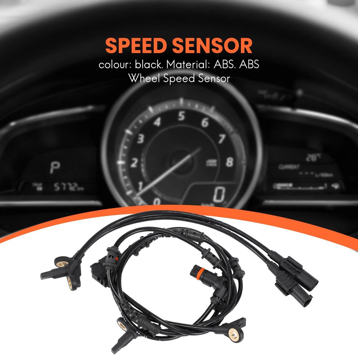 SET(4Pcs) Front Rear ABS Wheel Speed Sensor for Mercedes-Benz W164 ML350 ML320 GL350 GL450 R350 1645400717+1645400917