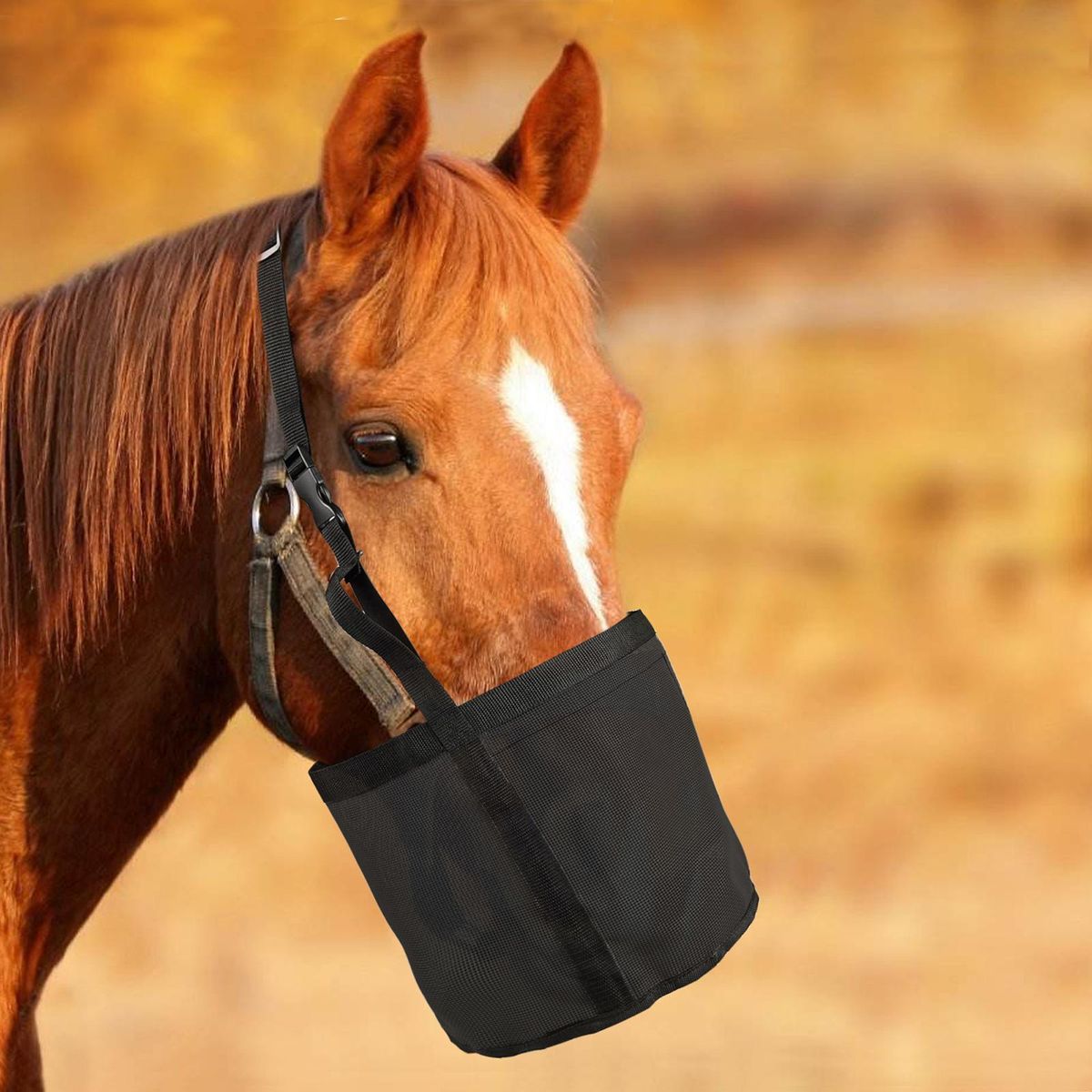 Horse Feed Bg  Duty Mesh Bg Durble Hy Feeder Slow Black