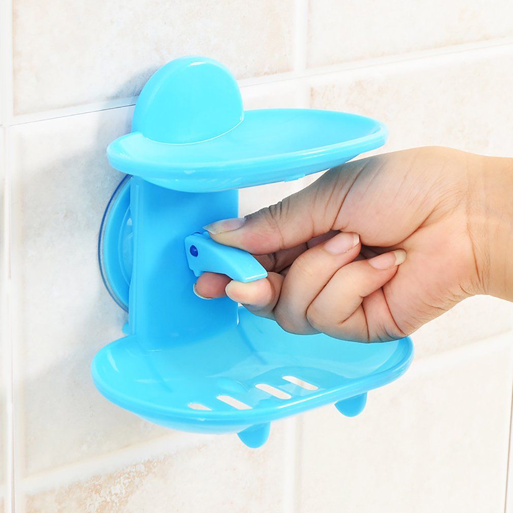 Fashionable Double Layers Home Bathroom Soap Dishes Holder Rack Soap Basket