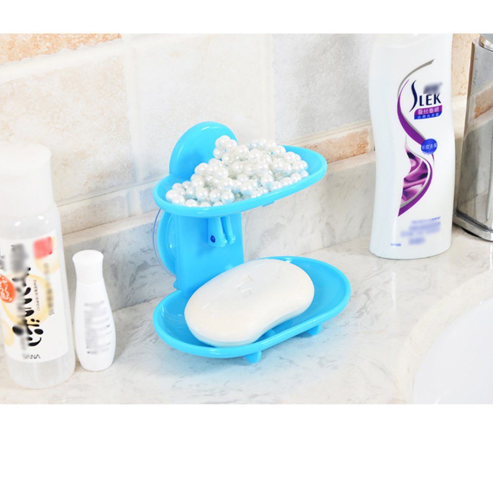 Fashionable Double Layers Home Bathroom Soap Dishes Holder Rack Soap Basket