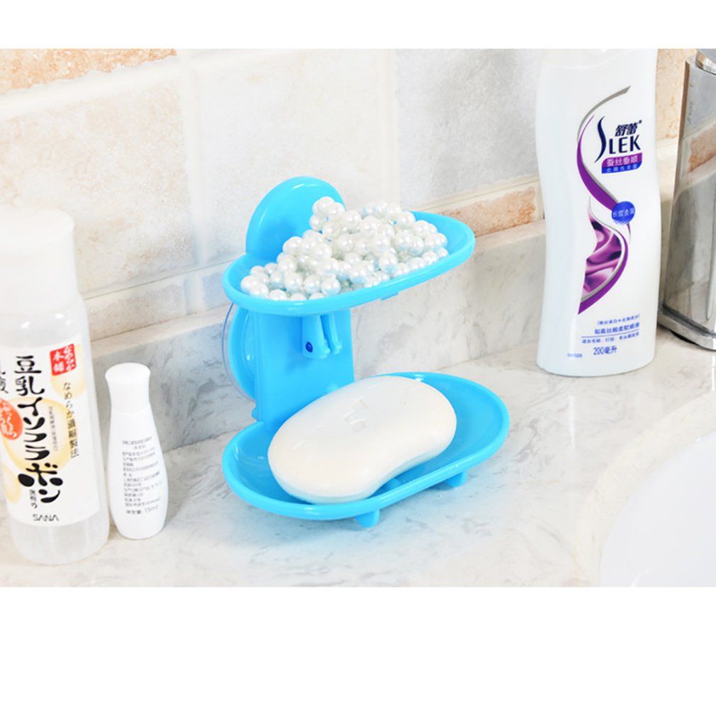 Fashionable Double Layers Home Bathroom Soap Dishes Holder Rack Soap Basket