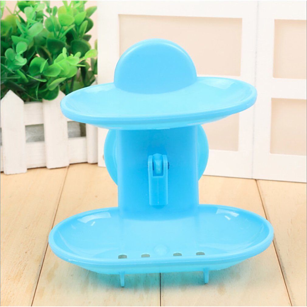 Fashionable Double Layers Home Bathroom Soap Dishes Holder Rack Soap Basket