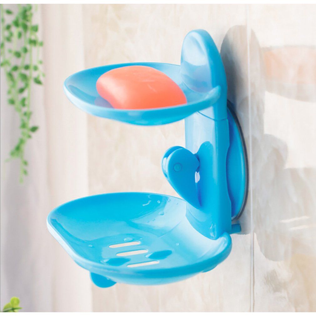 Fashionable Double Layers Home Bathroom Soap Dishes Holder Rack Soap Basket