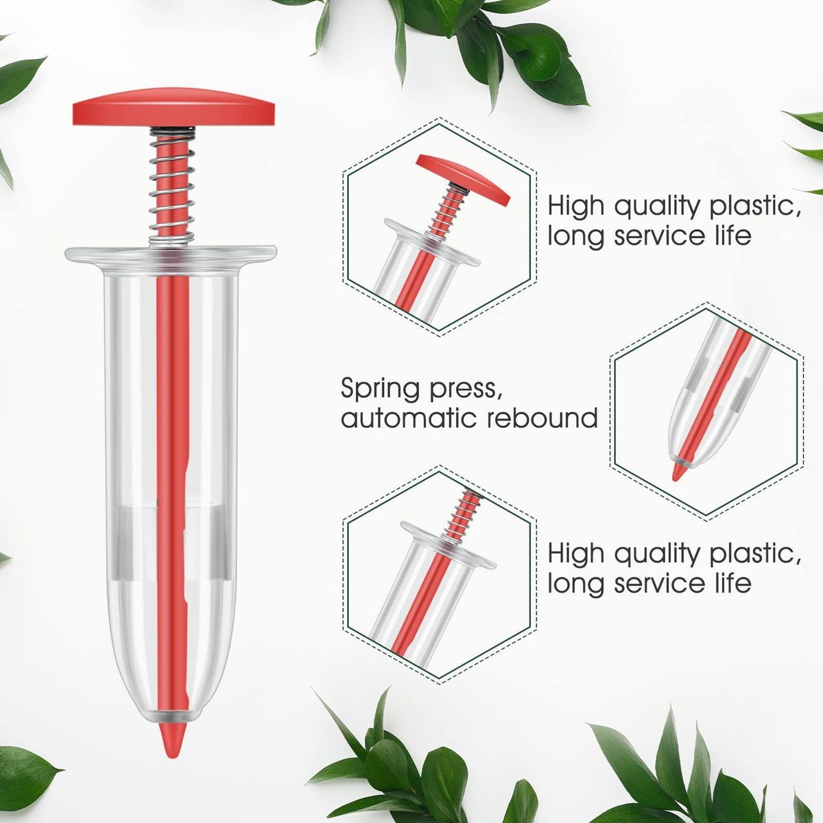 Garden Sower Garden Bonsai Sowing Dispenser Groundnut Planter Red