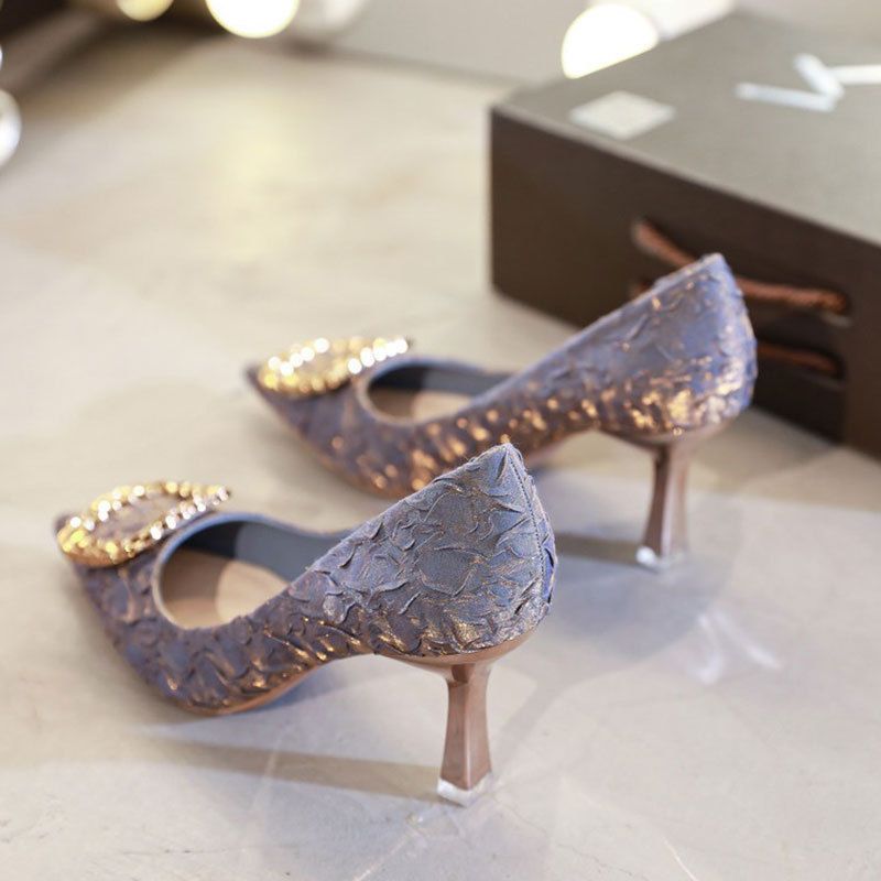 Unique Design High Heels Coming-of-age Ceremony Heel -Blue
