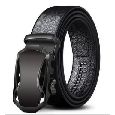 Men’s Leather Automatic Buckle Belt - Black