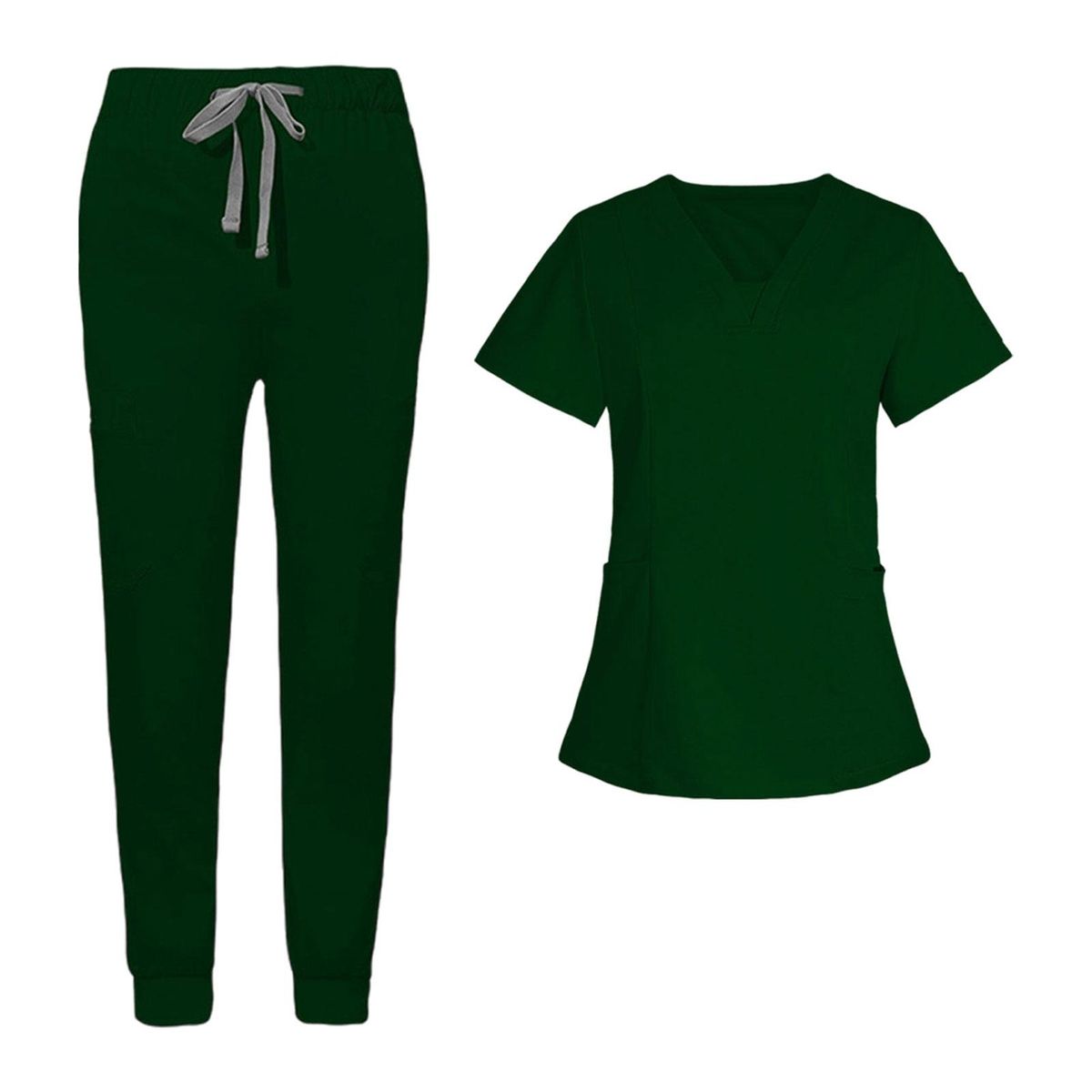 Women Nurse Work Uniforms Workwear Scrubs Work Dark Green