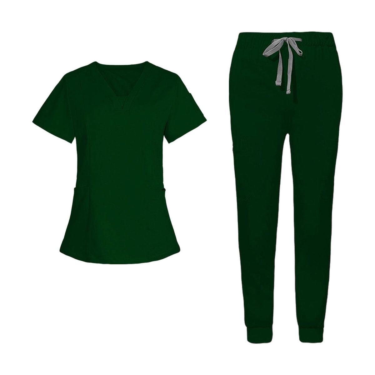 Women Nurse Work Uniforms Workwear Scrubs Work Dark Green