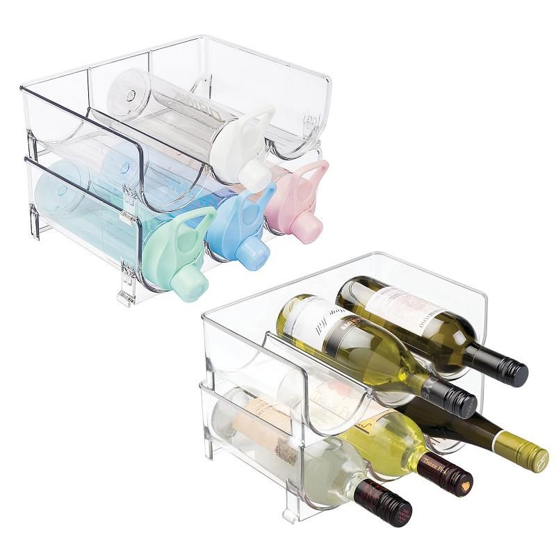 Free-Standing 3 Bottle Plastic Wine Rack Organizer (4pcs)