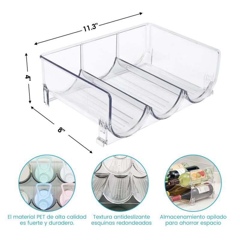 Free-Standing 3 Bottle Plastic Wine Rack Organizer (4pcs)