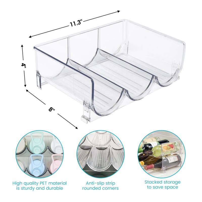 Free-Standing 3 Bottle Plastic Wine Rack Organizer (4pcs)