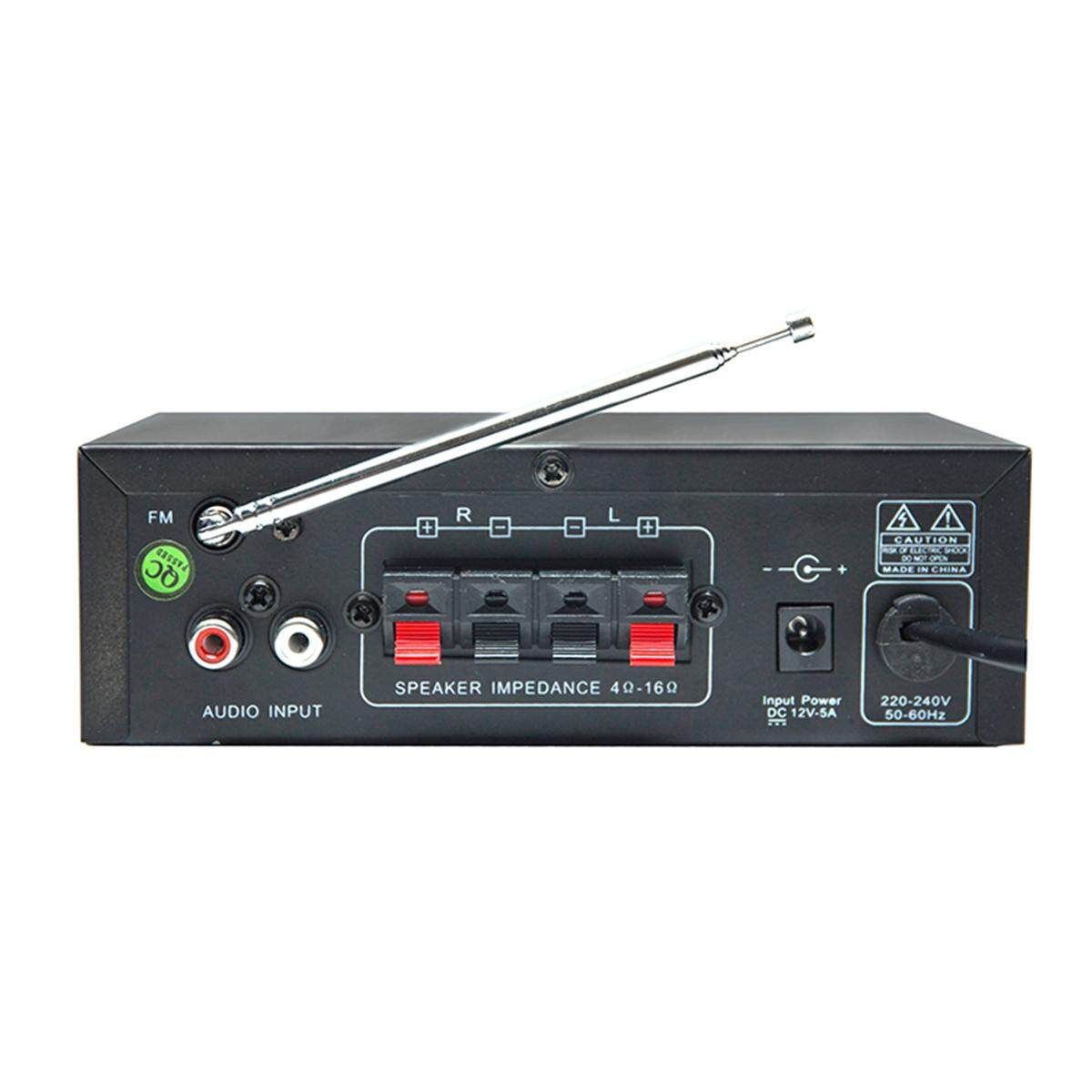 12V/220V Digital Stereo Audio Bluetooth Amplifier AMP SD FM USB Mic Home