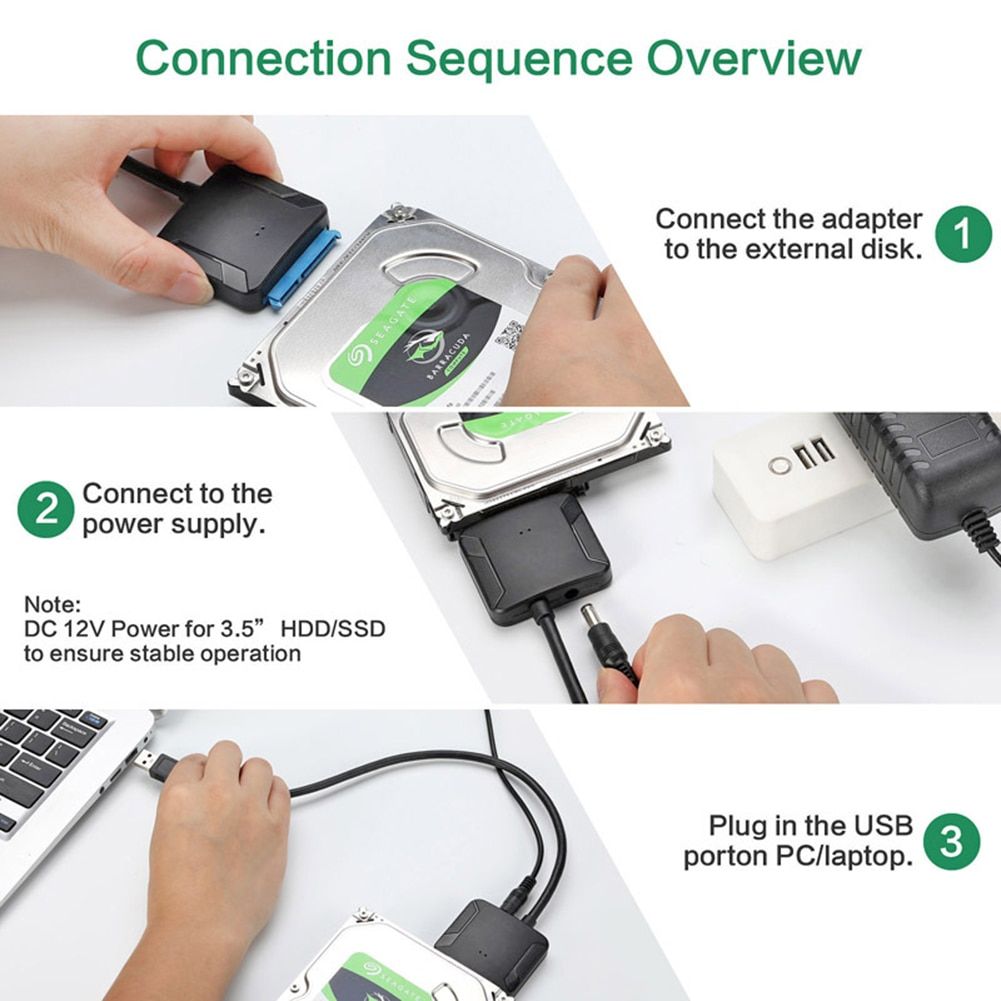 USB 3.0 To SATA 3 Cable SATA To USB Adapter Convert Cables Support 2.5/3.5 Inch External HDD SSD Hard Disk Drive Adapter
