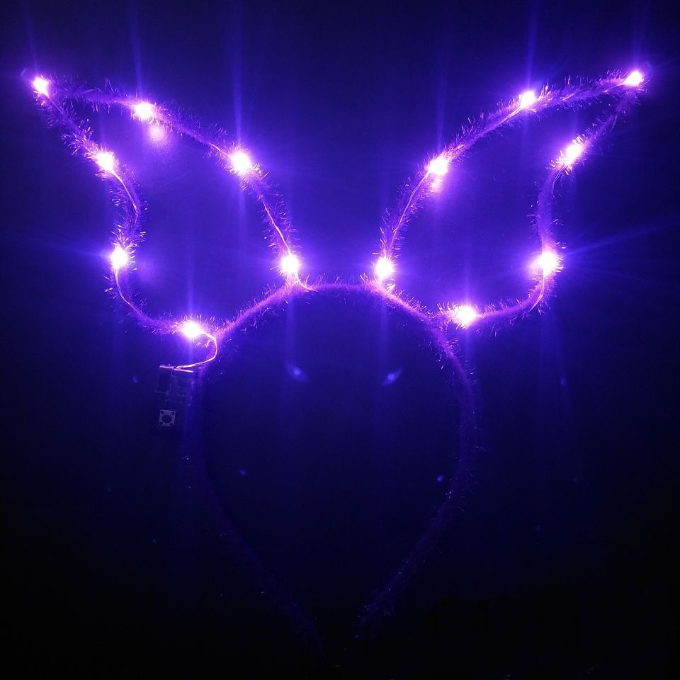 Women Girl An Light Up Tutu Skirt Headband Glow-dark Purple Angel