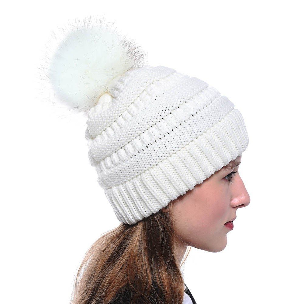 New Autumn And Winter Imitation Fur Fox Fur Ball Hat Ladies