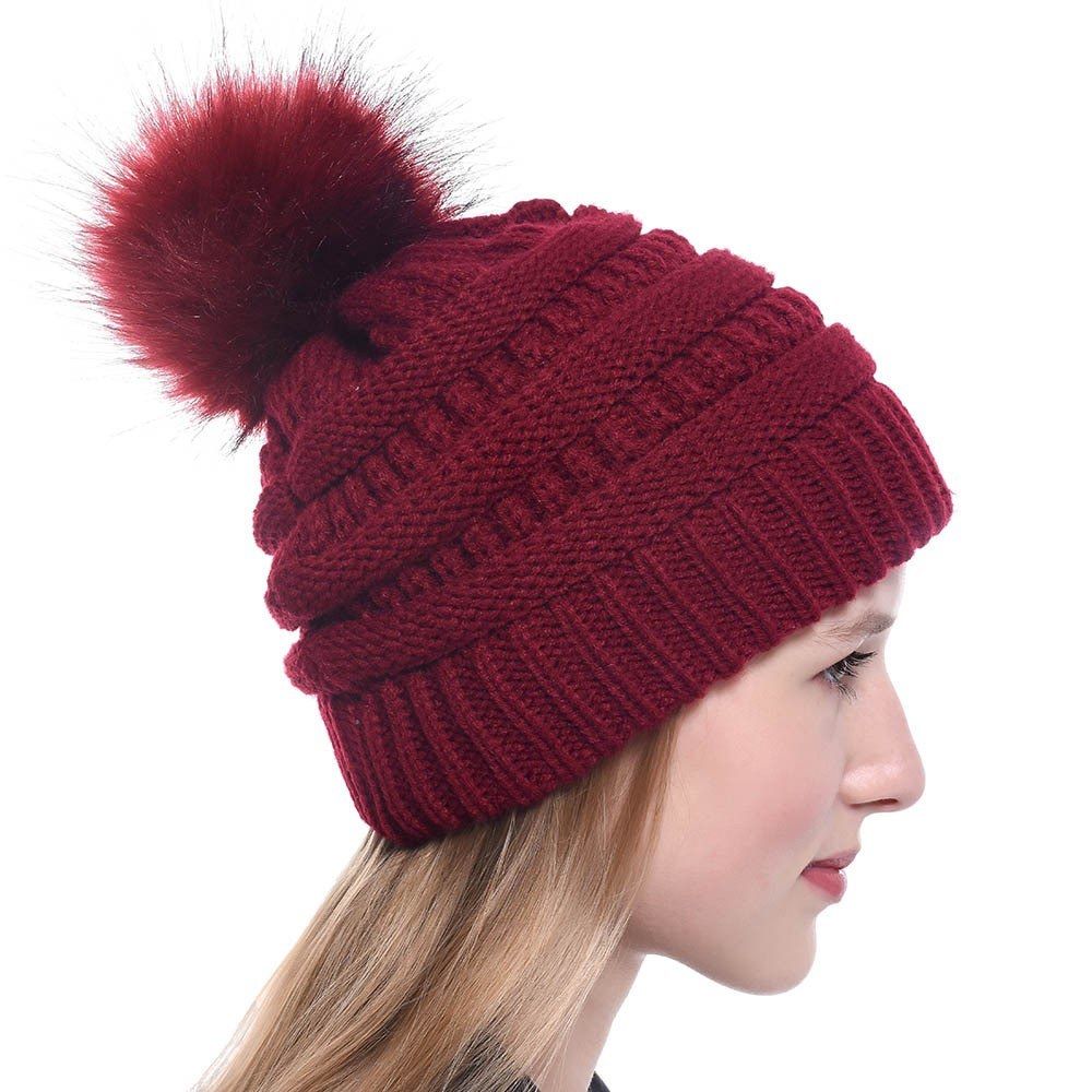 New Autumn And Winter Imitation Fur Fox Fur Ball Hat Ladies