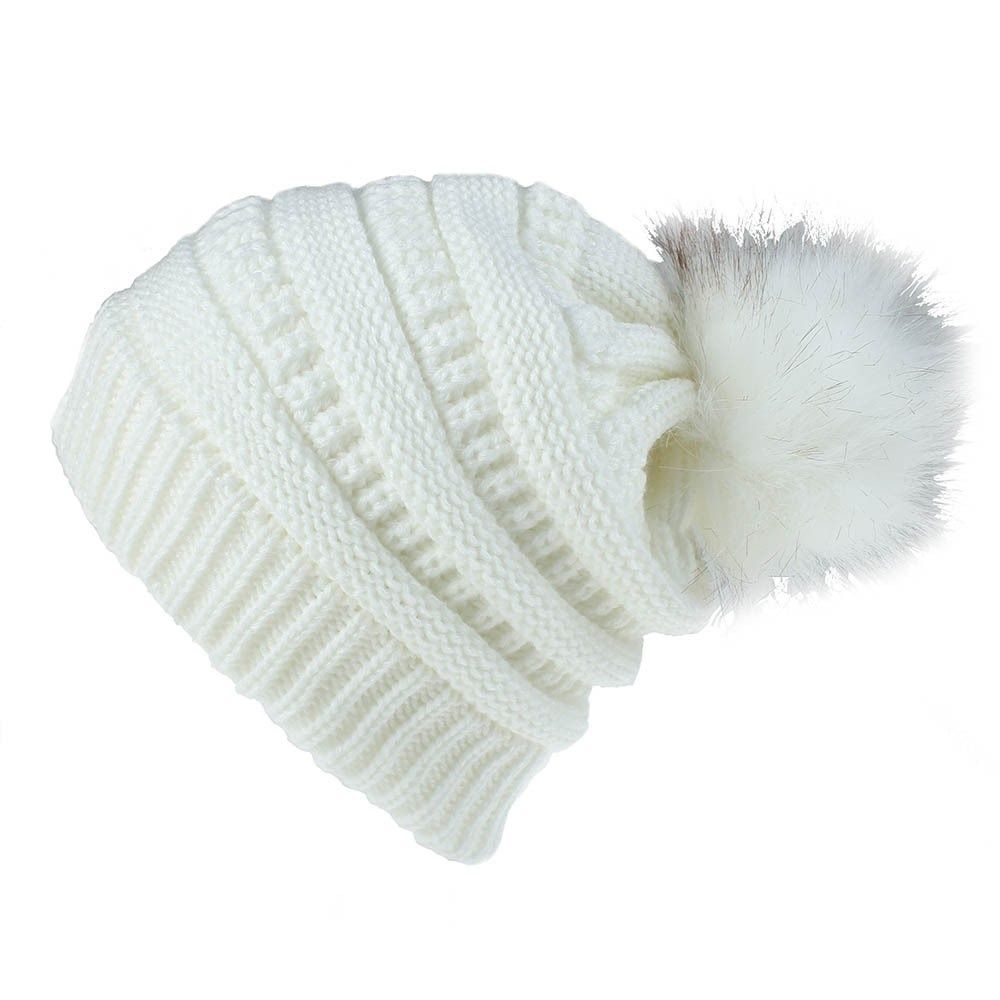 New Autumn And Winter Imitation Fur Fox Fur Ball Hat Ladies