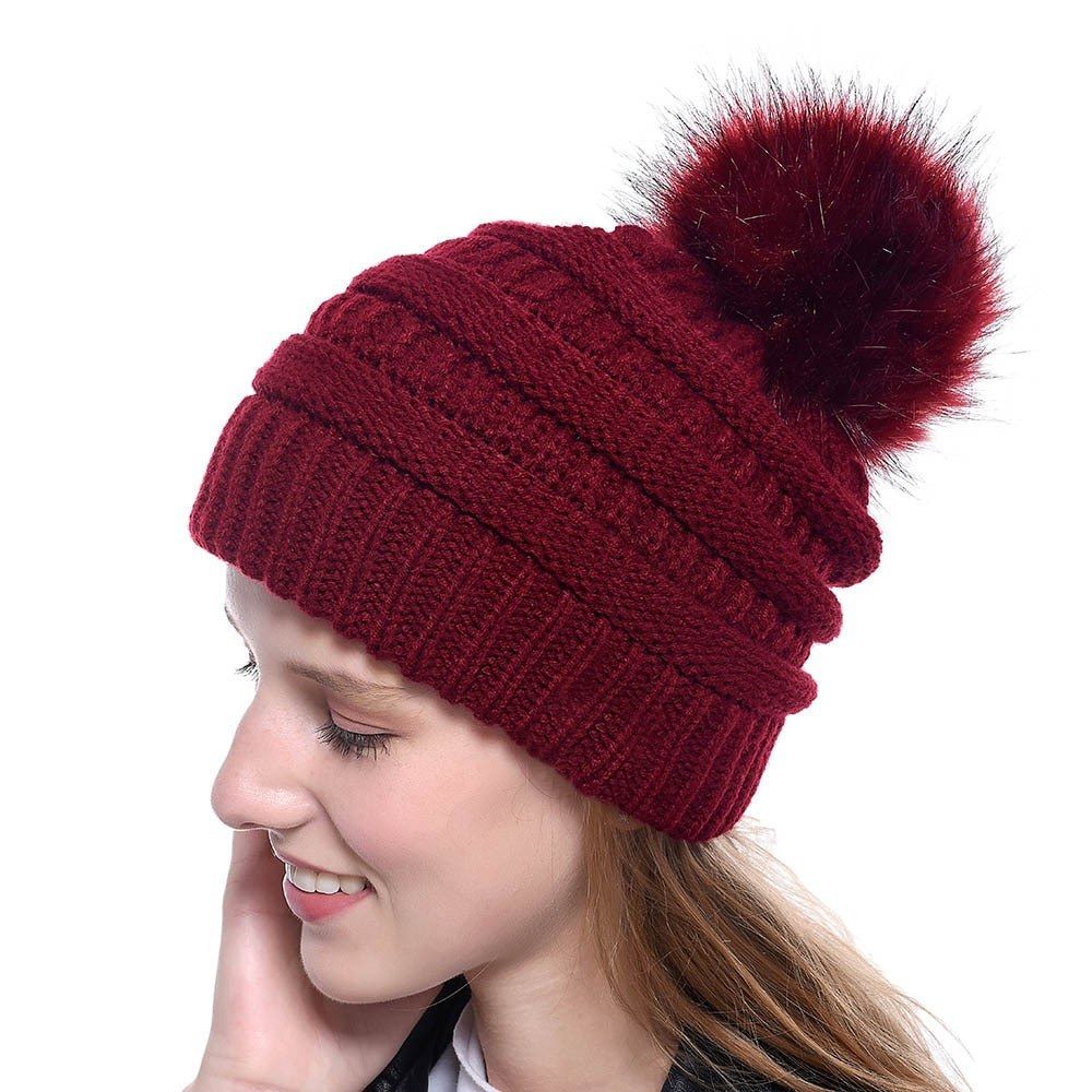New Autumn And Winter Imitation Fur Fox Fur Ball Hat Ladies