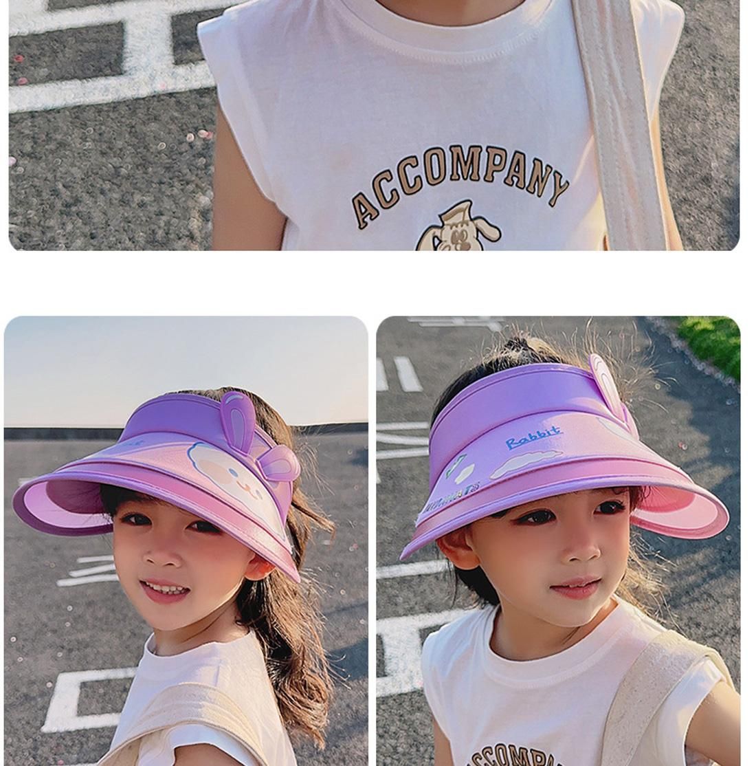 Cartoon Visor Hat for Kids Age 3-10 Years