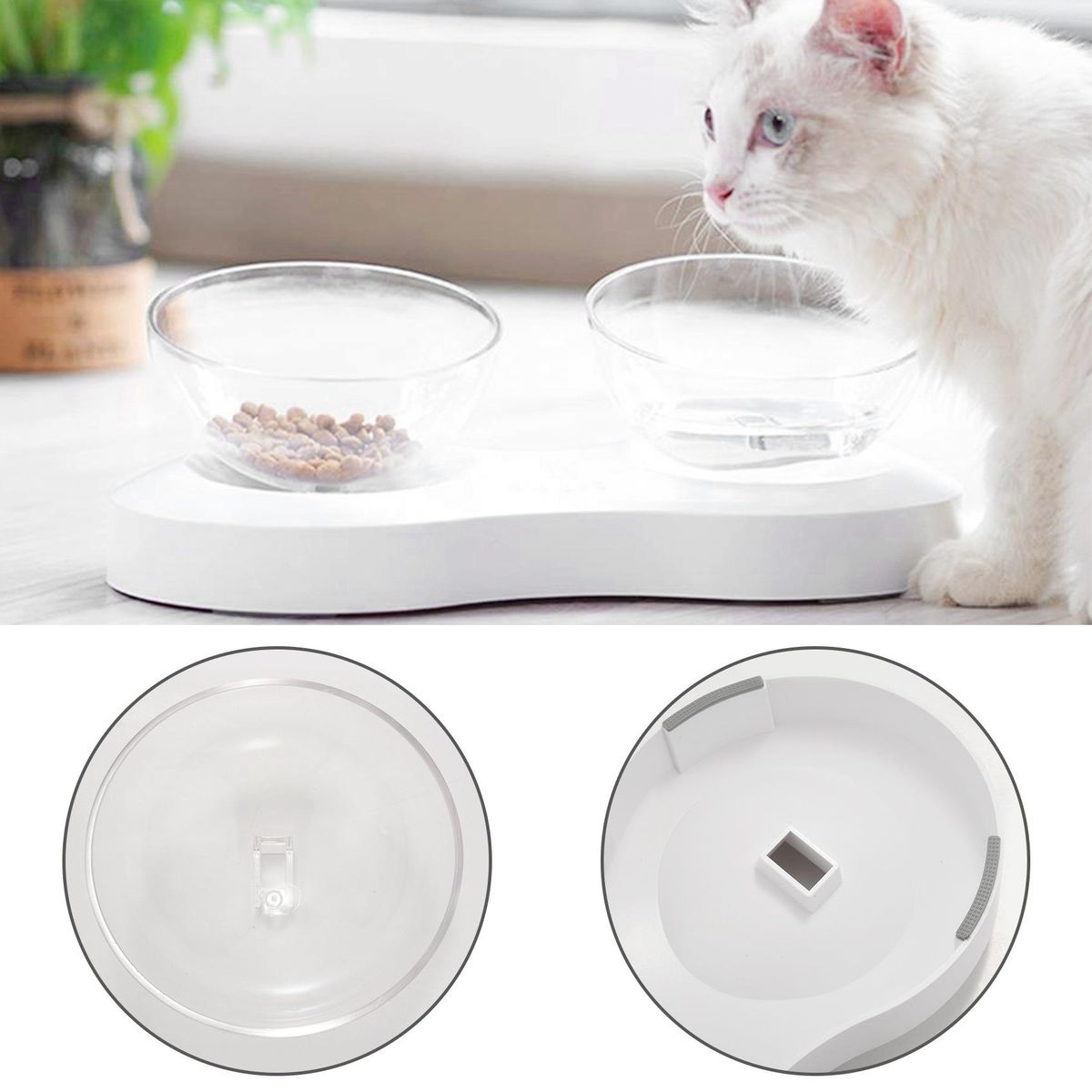 e els pet Raised Pet Bowls for Cats and Small Dogs Plastic
