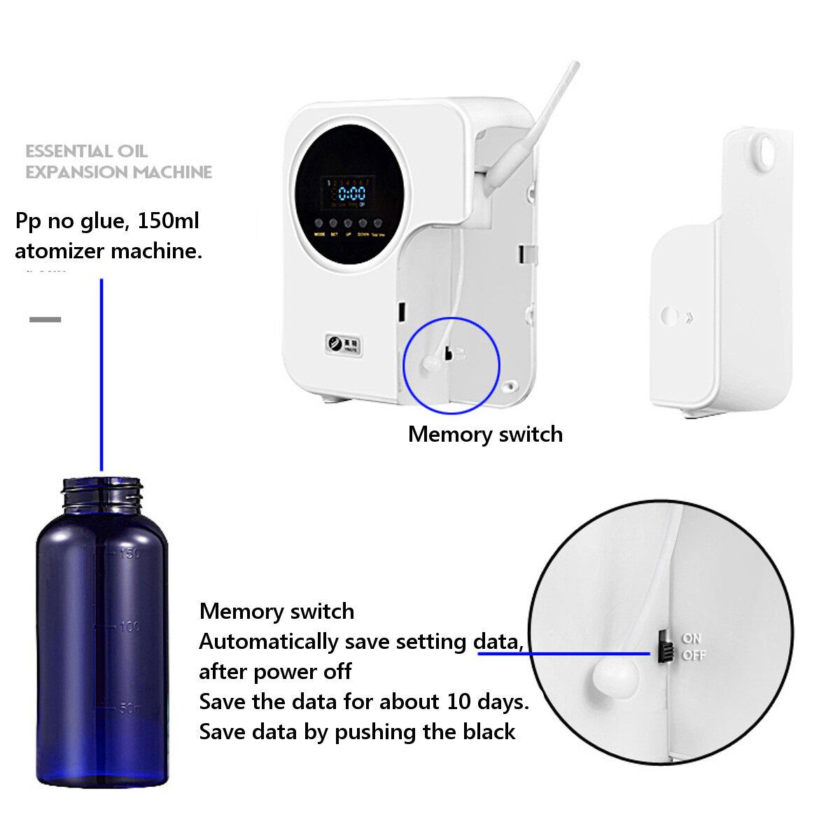 Fragrance Air Scent Machine 150ml Function Scent Essential Oil Aroma Diffuser For Home Hotel Office US Plug