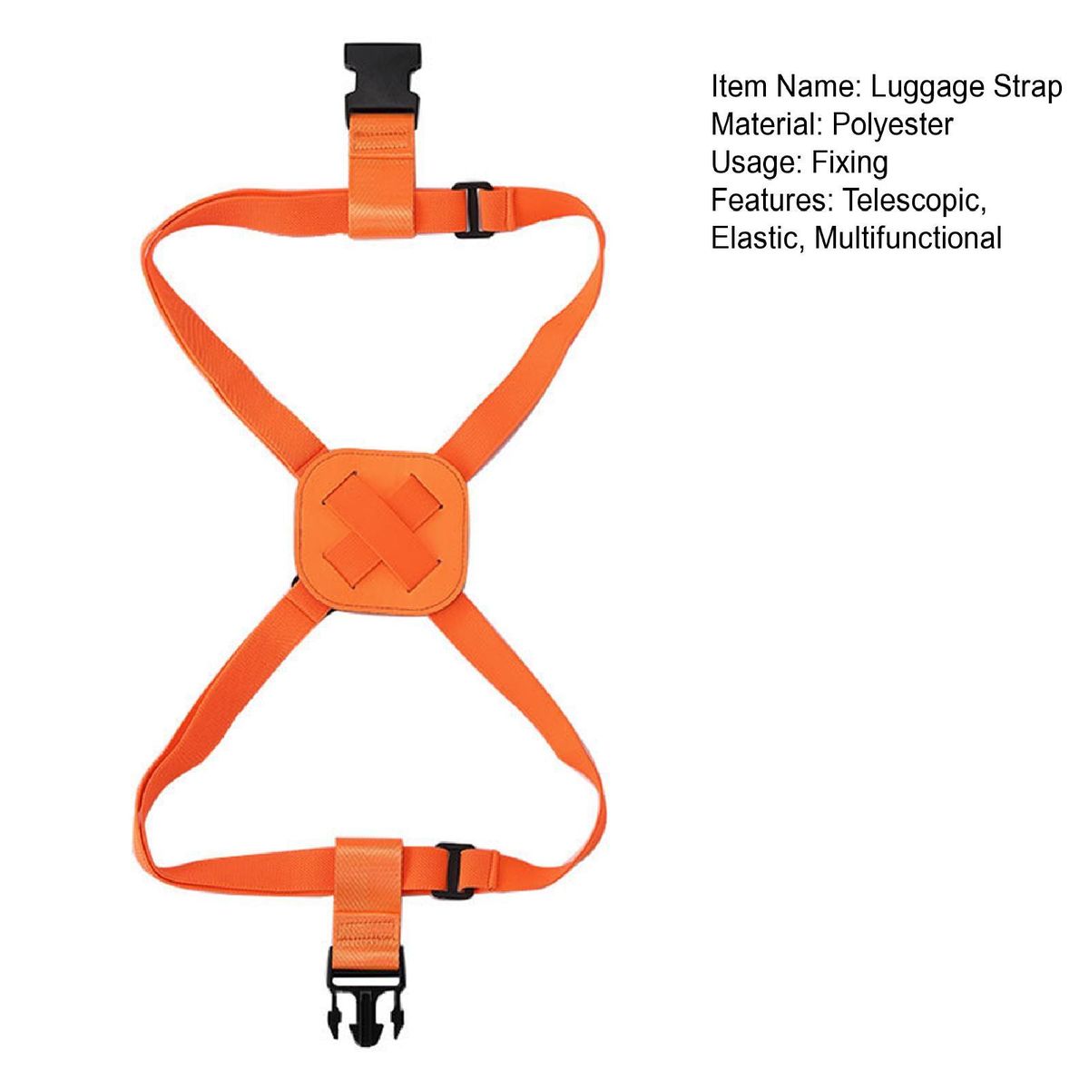 Secure Travel Luggage Strap Elastic Belt for Suitcase Telescopic Bag Orange