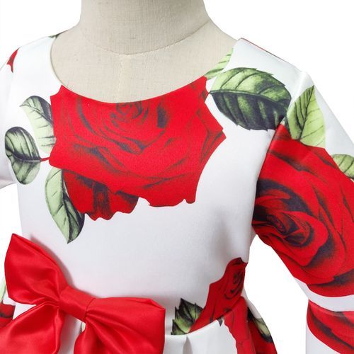 Girls Kids Children Rose Flower Christmas Wedding Evening Party Princess Dress Ball Gown