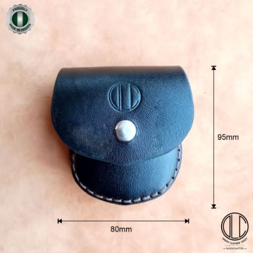 Mini Handcrafted Leather Belt Pouch - Black