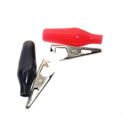 Alligator Clips Electrical Test Clamps With Protective Insulation Cover - 10pcs - Black & Red