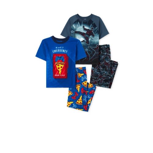 Boys Pizza Game Ninja  Snug Fit Cotton Pyjamas Sleepwear- 2 In 1 Pack - Blue