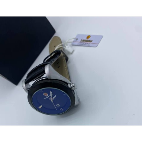 Men's Leather Strap Wrist Watch Black