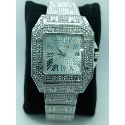 Classic Iced Silver Wristwatch