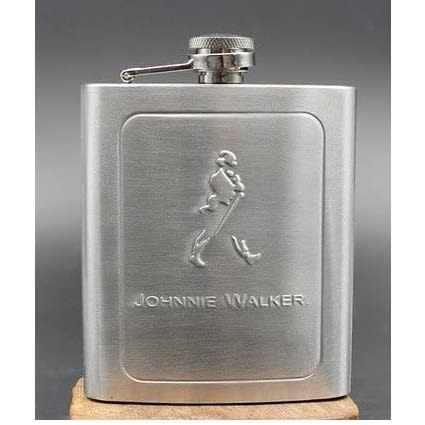 Johnnie Walker 7oz Whiskey Flask Pocket Stainless Steel Liquor Hip Flask