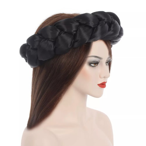 Braid Turban Headband Twist- Black
