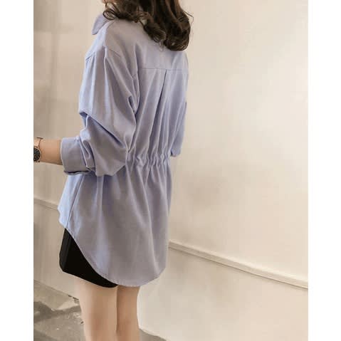 Draw String Shirt-Blue