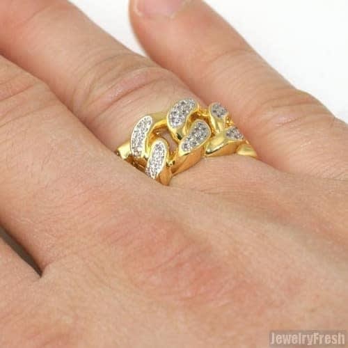 Men's Iced Out Cuban Link Ring