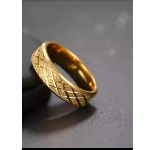 Men's Titanium Steel Gold Wedding Ring