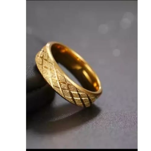 Men's Titanium Steel Gold Wedding Ring