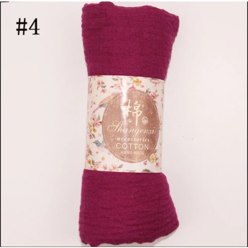 Plain Cotton Handmade Scarf - Plum