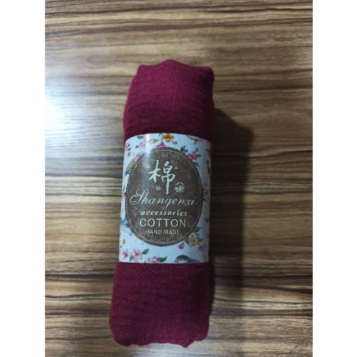 Plain Cotton Handmade Scarf - Plum