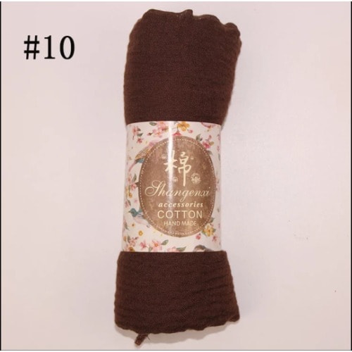 Plain Cotton Handmade Scarf - Chocolate Brown