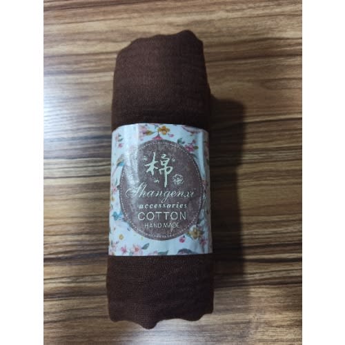 Plain Cotton Handmade Scarf - Chocolate Brown