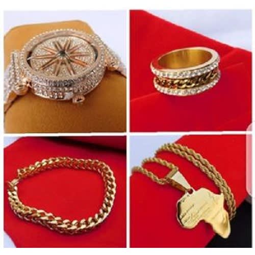 Men's Watch With Ring, Bracelet, Chain And Pendant