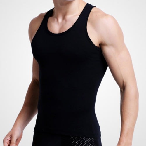 Set Of Men's Singlets - Black, White, Ash