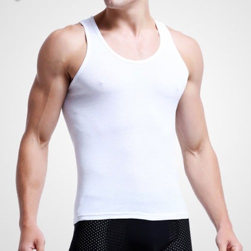 Set Of Men's Singlets - Black, White, Ash