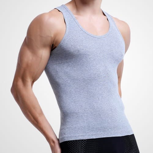Set Of Men's Singlets - Black, White, Ash