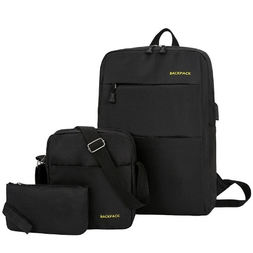 15-inch Laptop Backpack Set - Black
