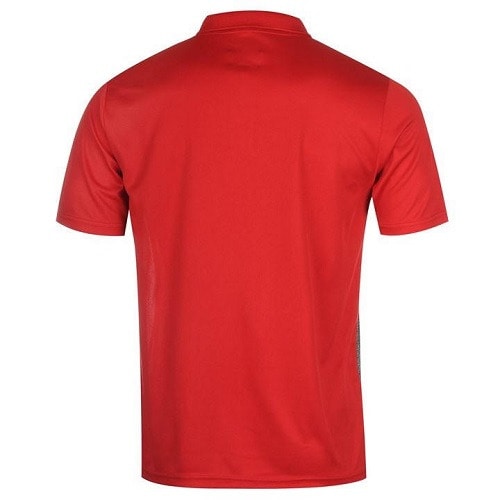 Tapout Men's Poly Polo Shirt-Red and Grey